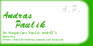 andras paulik business card